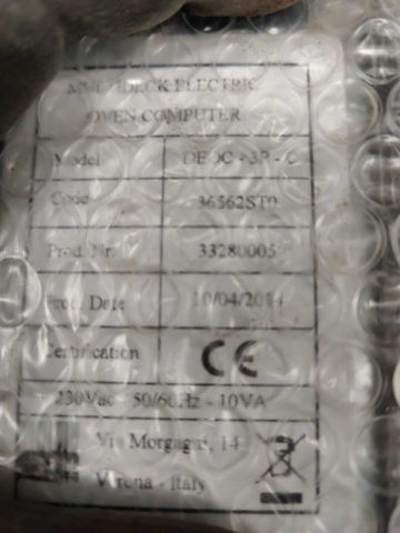 1162893-14 Thermometer, control unit, humidity sensor and control panel for oven