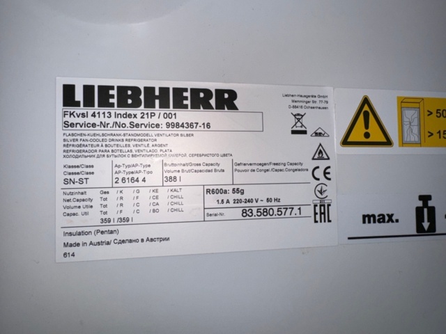 1153588-3 Leibherr Exposure refrigerator FKvsl 4113