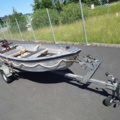 1035933-4 Buster aluminum boat on trailer and 4-stroke engine