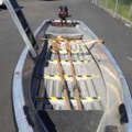 1035933-7 Buster aluminum boat on trailer and 4-stroke engine