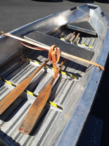 1035933-11 Buster aluminum boat on trailer and 4-stroke engine