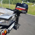 1035933-23 Buster aluminum boat on trailer and 4-stroke engine