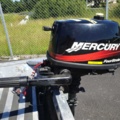 1035933-24 Buster aluminum boat on trailer and 4-stroke engine
