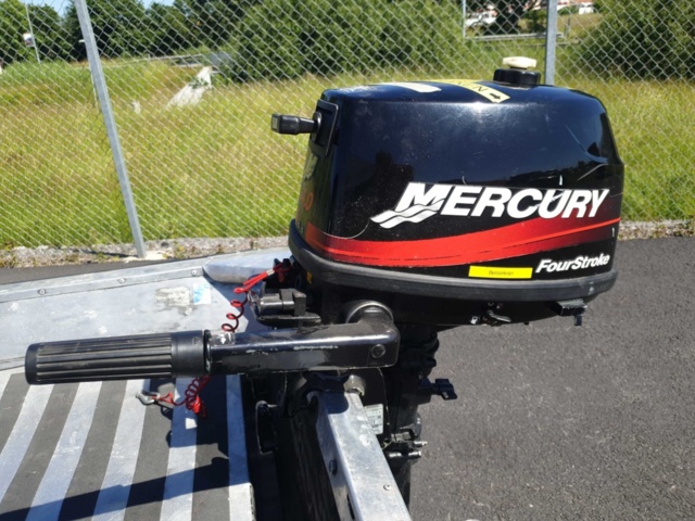 1035933-24 Buster aluminum boat on trailer and 4-stroke engine
