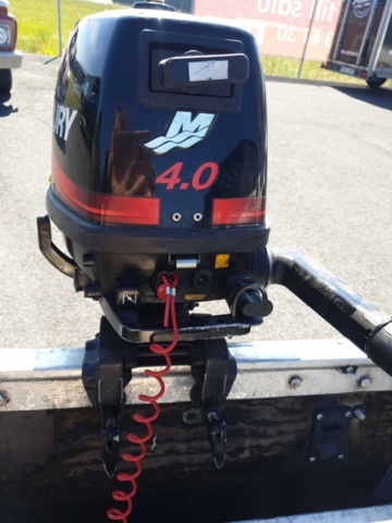 1035933-26 Buster aluminum boat on trailer and 4-stroke engine