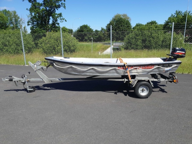 1035933-1 Buster aluminum boat on trailer and 4-stroke engine
