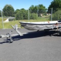 1035933-2 Buster aluminum boat on trailer and 4-stroke engine