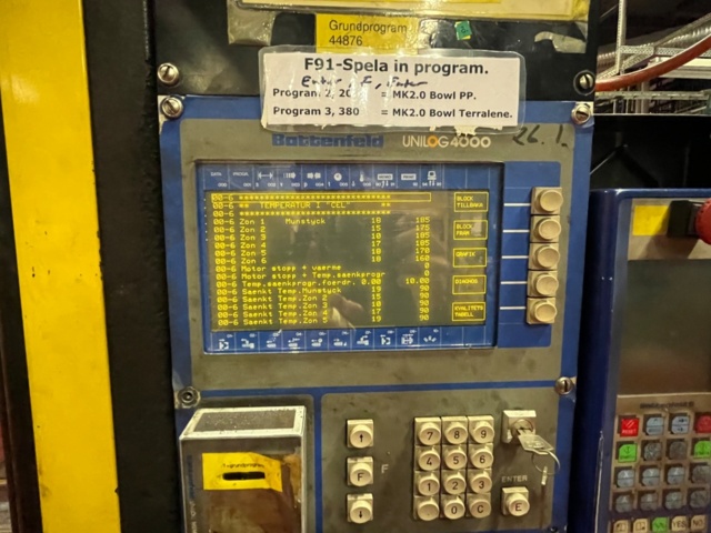 1145499-32 2 plastic injection molding machines, Battenfeld 5000/2500 Unilog 4000 -1988