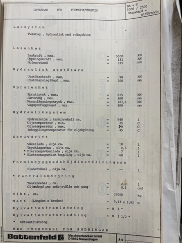 1145499-49 2 plastic injection molding machines, Battenfeld 5000/2500 Unilog 4000 -1988
