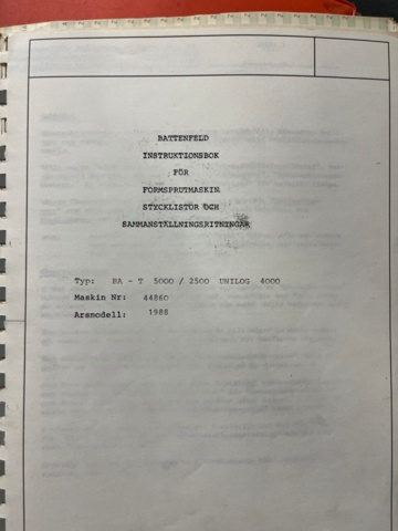 1145499-51 2 plastic injection molding machines, Battenfeld 5000/2500 Unilog 4000 -1988