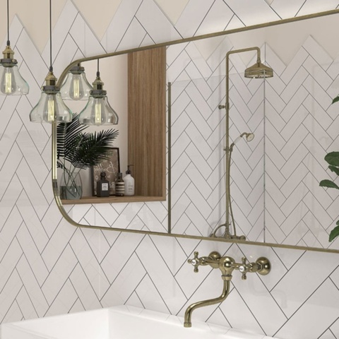 1220394-1 Kakel Vit Blank 10x30  123kvm