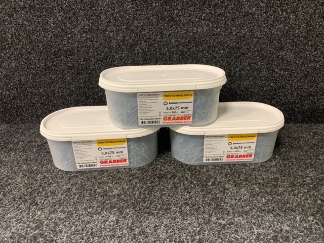 1220649-1 3 st Förpackningar Trallskruv 5.0x75, Grabber TREX C4