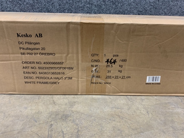 1221701-3 Pergola Cello Halo 3X3 White/Grey 2022