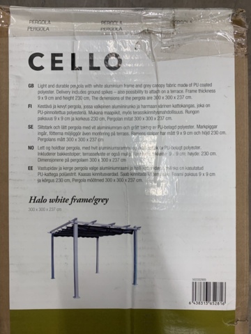 1221701-4 Pergola Cello Halo 3X3 White/Grey 2022