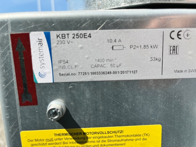 1221732-5 KBT Centrifugal fan