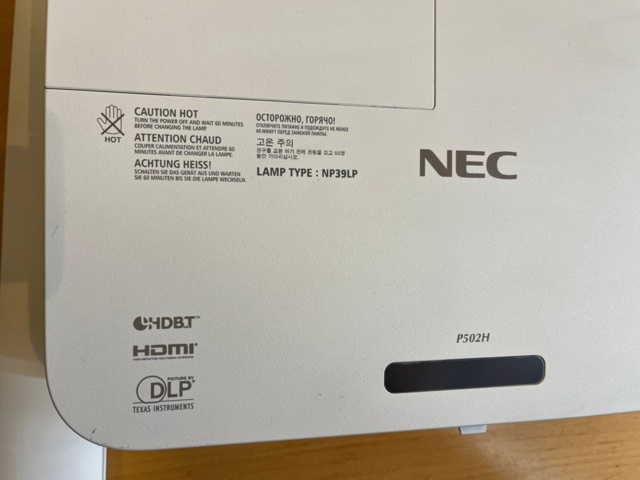 1209098-2 Projector with ceiling mount NEC P502H