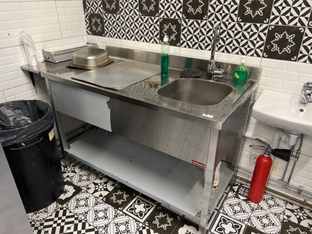 1178227-1 Stainless steel workbench with sink & mixer - Diamond