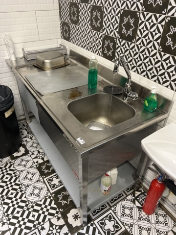 1178227-4 Stainless steel workbench with sink & mixer - Diamond