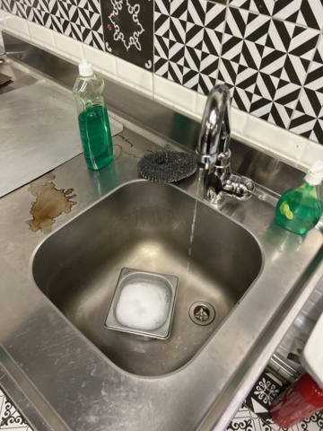 1178227-5 Stainless steel workbench with sink & mixer - Diamond