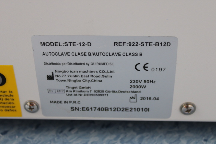 1151730-3 Autoclave Icanclave STE-12-D -2016