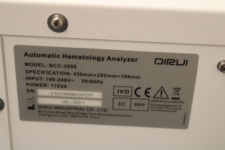 1223517-3 Blood Analyzer - Dirui BCC-3900 -2021