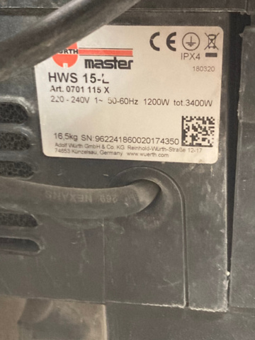 1214934-4 Dammsugare Wurth Master HWS 15-L