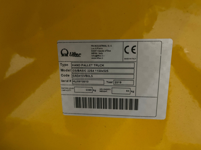 1230763-4 Pallet truck 2200 kg - Lifter GS/Basic 22S4
