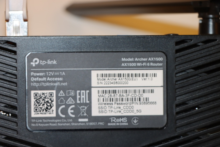 1173764-3 Router Wifi6 TP-link Archer AX1500