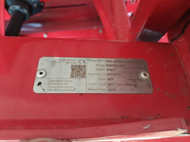 1129796-19 Frontslåtter Kverneland 3636FT  -2017
