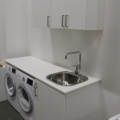 1224092-1 Washbasin with hob & mixer, washing machine & tumble dryer and more