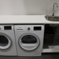 1224092-4 Washbasin with hob & mixer, washing machine & tumble dryer and more