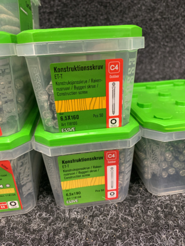 1188727-4 6 st Förpackningar Konstruktionsskruv, Essve