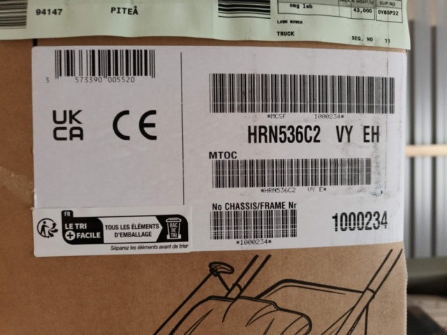 1000359-3 Ny Gräsklippare Honda HRN536C2 VY