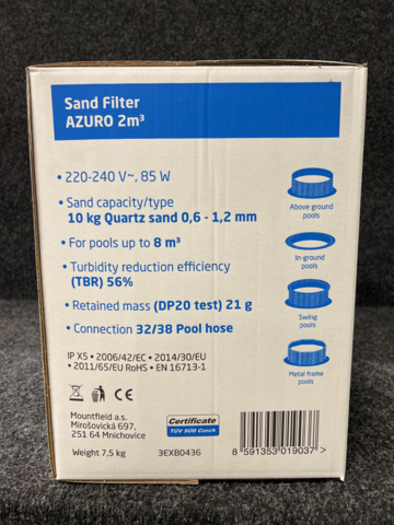 1232970-4 Sand filter with pump Azuro 2 m³