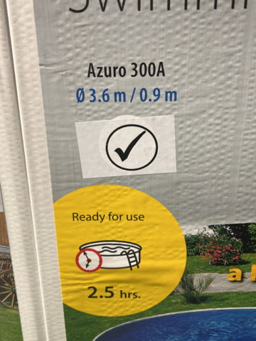 1233001-9 Pool Mountfield Azuro 3,6x0,9m med Stege