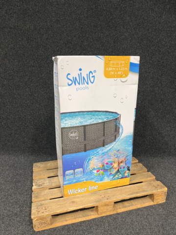 1233196-2 Above ground pool Swing Pools Elite Wicker Frame pool Ø4.88 m