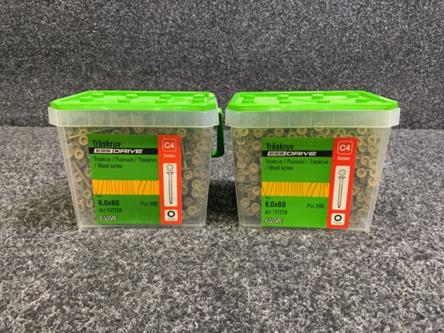 1233503-1 2 pcs Packs Wood screw 6x80 mm, Essve