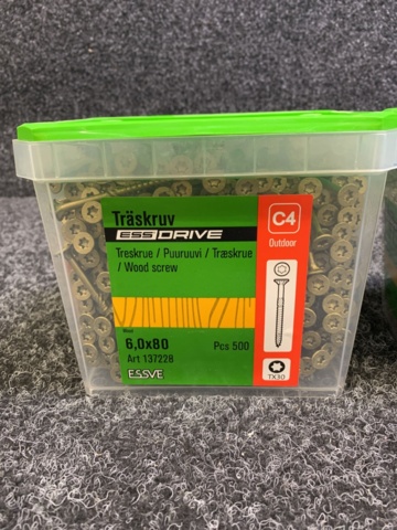 1233503-2 2 pcs Packs Wood screw 6x80 mm, Essve