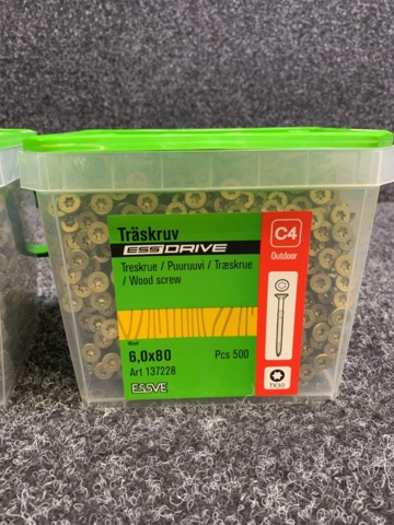 1233503-3 2 pcs Packs Wood screw 6x80 mm, Essve