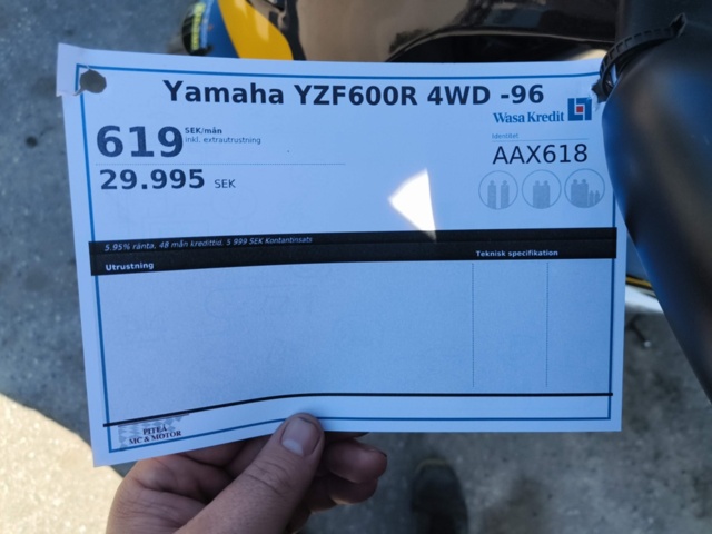 1130125-47 Motorcycle Yamaha YZF600R 4WD -1996