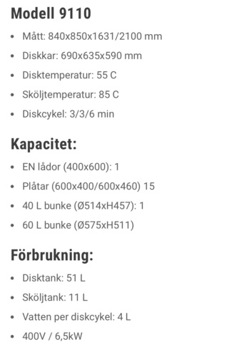 1224191-5 Back dishwasher Jeros 8110