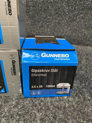 1239318-2 6 st Förpackningar Bygg-/Konsolskruv & Gipsskruv, Gunnebo