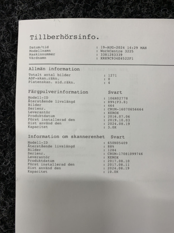 1232259-7 Printer Xerox WorkCentre 3225