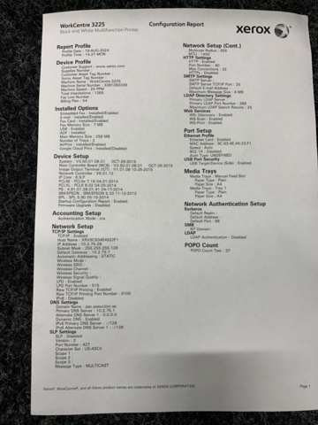 1232259-9 Printer Xerox WorkCentre 3225
