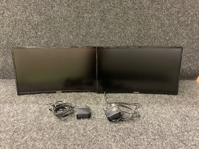 1240990-1 2 pcs 24" Curved computer monitors Samsung C24F396FHR