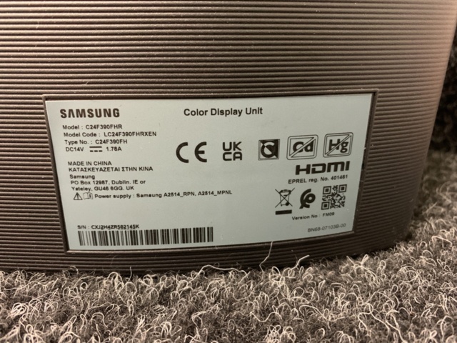 1240990-4 2 pcs 24" Curved computer monitors Samsung C24F396FHR