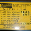 1236058-8 Pallställ Lux 83