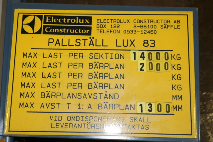 1236058-8 Pallställ Lux 83