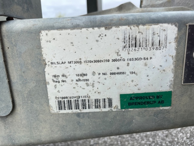 866497-6 Machine trailer - Brenderup MT3080TB