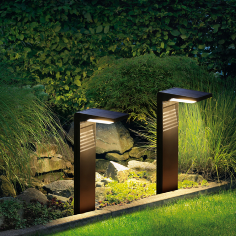 1244401-2 LED Garden Bollards with Solar Cells 2 Pack - Free shipping